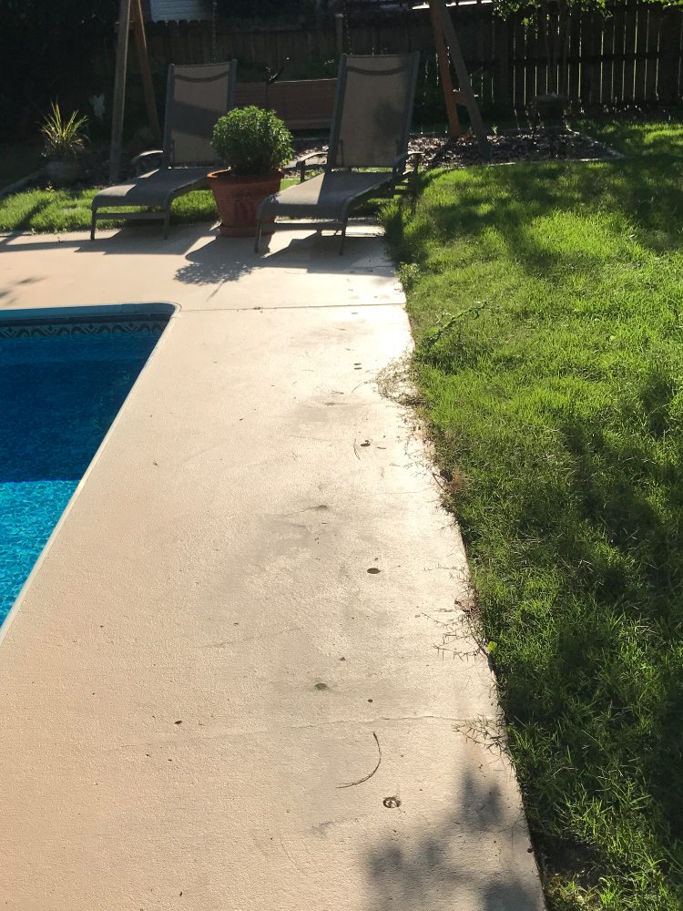 pool deck after concrete lifting